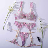 Floral Sheer Cup Lingerie Set