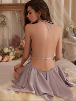 Satin Lace Lingerie Set, Sheer Nightgown, Silky Robe, Cute Lingerie, Nightwear