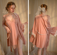 Elegant Velvet Lingerie Set, Velvet Pajama, Exquisite Robe, Dreaming Lingerie, Nightwear