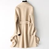 Women Wool Coat, Double-Sided Cashmere Coat Women's Wool Coat