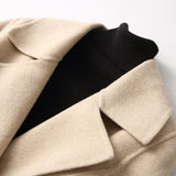 Women Wool Coat, Double-Sided Cashmere Coat Women's Wool Coat