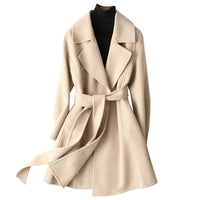 Women Wool Coat, Double-Sided Cashmere Coat Women's Wool Coat