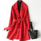 Women Wool Coat, Double-Sided Cashmere Coat Women's Wool Coat