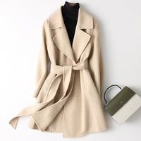 Women Wool Coat, Double-Sided Cashmere Coat Women's Wool Coat