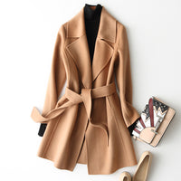 Women Wool Coat, Double-Sided Cashmere Coat Women's Wool Coat