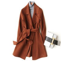 Women Wool Coat, Double-Sided Cashmere Coat Women's Wool Coat