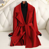 Women Wool Coat, Double-Sided Cashmere Coat Women's Wool Coat