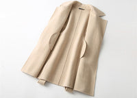 Women Wool Coat, Double-Sided Cashmere Coat Women's Wool Coat