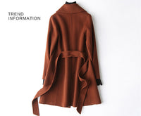 Women Wool Coat, Double-Sided Cashmere Coat Women's Wool Coat