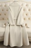 Women Wool Coat, Double-Sided Cashmere Coat Women's Long Over-The-Knee Wool Coat