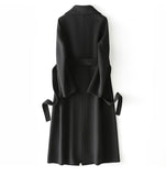 Women Wool Coat, Double-Sided Cashmere Coat Women's Mid-Length Over-The-Knee Wool Coat