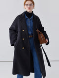 Women long double-sided woolen coat loose coat autumn coat