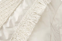 Baby doll collar coat, raw edges, pearl buttons, women cotton coat