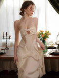 Satin Ruffle Nightgown, Silky Long Lingerie, Pajama, Lace Robe, Bridal Nightie