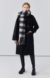 Black double-sided woolen coat for women retro version mid-length