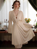 Satin Ruffle Nightgown, Silky Long Lingerie, Pajama, Lace Robe, Bridal Nightie