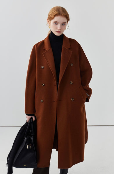 Women long double-sided wool coat cashmere coat autumn coat
