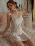Satin Nightgown, Polka Dot Nightie, Lingerie, Pajama, Lace Robe, Bridal Nightie