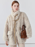 Winter faux rabbit fur coat women's plush thickened warm coat