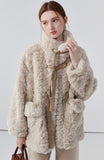 Winter faux rabbit fur coat women's plush thickened warm coat