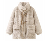 Winter faux rabbit fur coat women's plush thickened warm coat