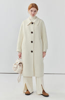 Retro Lapel Double-Sided Wool Coat Women Long Wool Coat Autumn/ Winter