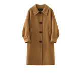 Retro Lapel Double-Sided Wool Coat Women Long Wool Coat Autumn/ Winter