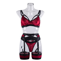 Velvet Bra Set, Velvet Lingerie Set, Cute Bra And Panties