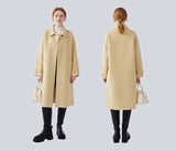 Double-sided cashmere wool coat for women, age-reducing yellow wool coat