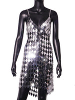 Low-cut Backless Chain Strap Deep V Acrylic Dress Lingerie Dress