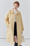 Double-sided cashmere wool coat for women, age-reducing yellow wool coat