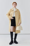 Double-sided cashmere wool coat for women, age-reducing yellow wool coat