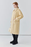 Double-sided cashmere wool coat for women, age-reducing yellow wool coat