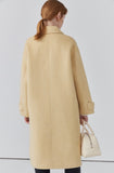Double-sided cashmere wool coat for women, age-reducing yellow wool coat