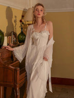 Lace Nightgown, Embroidery Long Lingerie, Pajama, Lace Robe, Bridal Nightie