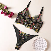 Floral Sheer Cup Lingerie Set