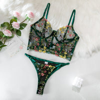 Floral Sheer Cup Lingerie Set