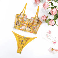 Floral Sheer Cup Lingerie Set