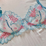 Floral Sheer Cup Lingerie Set, Lace Bra Set, Bralette