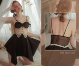 Princess Satin Lace Nightgown, Silky Long Lingerie, Pajama, Lace Robe, Bridal Nightie