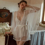 Lace Nightgown, Front Closure, Sheer Lace Lingerie, Pajama, See Through Nightie, Bridal Lingerie