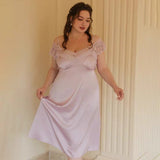 Plus Size Nightie, Plus Size Dress, Plus Size Lace Embroidery Lingerie Set, Plus Size Lingerie, Curvy Slip