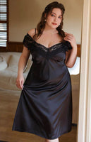 Plus Size Nightie, Plus Size Dress, Plus Size Lace Embroidery Lingerie Set, Plus Size Lingerie, Curvy Slip