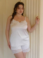 Plus Size Nightie, Plus Size Dress, Plus Size Lace Embroidery Lingerie Set, Plus Size Lingerie, Curvy Slip