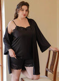 Plus Size Nightie, Plus Size Dress, Plus Size Lace Embroidery Lingerie Set, Plus Size Lingerie, Curvy Slip