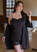 Plus Size Nightie, Plus Size Dress, Plus Size Lace Embroidery Lingerie Set, Plus Size Lingerie, Curvy Slip