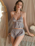 Satin Lingerie Set, Satin Pajama, Lace Robe, Cute Lingerie, Nightwear