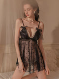 Lace Lingerie Set, Sheer Nightgown, Lace Robe, Cute Lingerie, See Through Nightwear