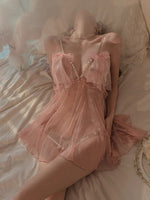 Lace Lingerie Set, Sheer Nightgown, Lace Robe, Cute Lingerie, See Through Nightwear