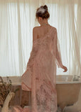 Romantic Satin Lace Pajama Set, Robe, Embroidery Nightie, Lingerie, Loungewear